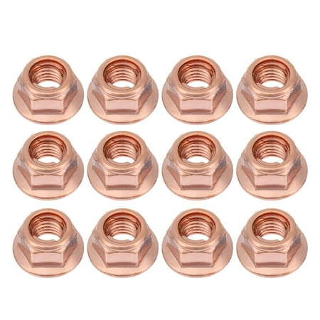 

12Pcs Practical Tool High Quality Flashed Exhaust High Temperature Nuts 8mm Nuts Copper M8 Nut