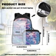 thumbnail image 4 of Yspwyqan Ocean Purple Axolotl Backpack Set 4Pcs with Lunch Box Pencil Case and Water Bottle Bag, 17 Inch Double Zipper Lightweight Bookbags Fits 14" Laptop for School Travel, 4 of 7