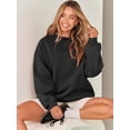 thumbnail image 5 of Womens Oversized Sweatshirt Crewneck Loose fit Long Sleeve Fleece Pullover 2023 Fall Casual Clothes Hoodie Top, 5 of 13