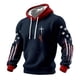 thumbnail image 1 of Mens Tops Manga Larga Impresa Casual Tres Cuartos de Manga Sudadera con Capucha Hombres Blusa de Moda, 1 of 6
