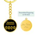 thumbnail image 5 of Standard Schnauzer Mama Circle Keychain Stainless Steel or 18k Gold Dog Mom Pendant, 5 of 12