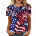 thumbnail image 1 of CHUANK Plus Hauts pour Femmes Chic Décontracté Col Rond Manches Courtes Chemises et Blouses pour Femmes T-Shirts à Imprimé Papillon du 4 Juillet pour Femmes Tunique Graphique Patriotique Tendance Haut d'Été Plage, 1 of 5