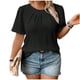 thumbnail image 2 of Xuyuer Womens T Shirts Short Sleeve Summer Tops Pleated T Shirt Casual Blouses Spring Clothes Beach Vacation 2025, 2 of 5