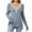 Blue, variant on IROINNID Pullover Sweater for Women Winter Casual Solid V-neck Long Sleeve Knitted Strip Loose Sweater Top,Gray