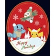 thumbnail image 2 of Women's Pokemon Christmas Happy Holidays Patch Graphic Tee Navy Blue Large, 2 of 4