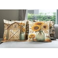 thumbnail image 3 of Ambesonne Sunflowers Throw Pillow Cover 4 Pack, Country Summer Rustic, 16", Orange Green Caramel, 3 of 4