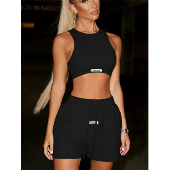 Crop Tops Drawstring Sweatpants