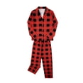thumbnail image 4 of Pyjamas Classiques de Noël Assortis pour la Famille, Ensemble de Pyjama à Carreaux Rouges à Manches Longues et Pantalons, 4 of 10