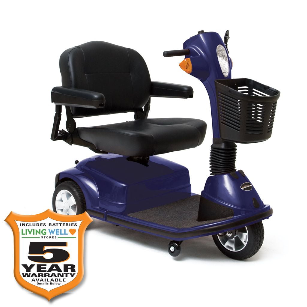 Pride Mobility Maxima 3Wheel Scooter Blue 500 lbs. Weight Capacity with Available Extended
