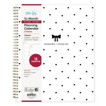 Blue Sky Monthly Weekly Large (8.5" x 11") White Black Dots 15-Month (April 2025 - June 2026)