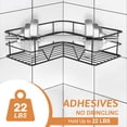 thumbnail image 2 of 6 Pack Shower Caddy, Strong Adhesive Shower Organizer Shelf with Hooks. Rustproof Wall-Mounted Shower Shelves for Kitchen, Dorm and Bathroom Organizer. No Drilling (Black), 2 of 8
