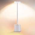 thumbnail image 1 of Lámpara de mesa inalámbrica, LED de metal, recargable por USB, 6000 mAh, 2 niveles de brillo, luz nocturna, lámpara de escritorio, lámpara de lectura para restaurante, dormitorio (dorado), 1 of 3
