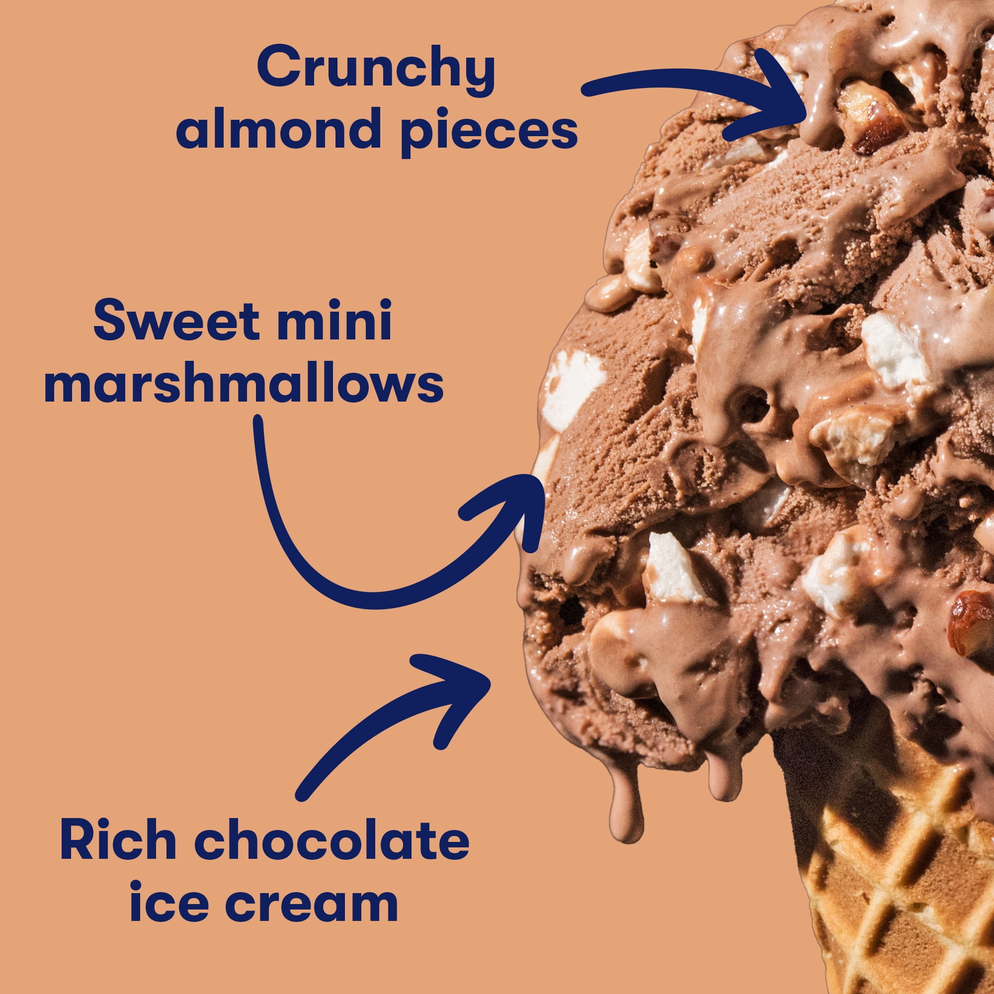 Tillamook Rocky Road Ice Cream, 48 oz