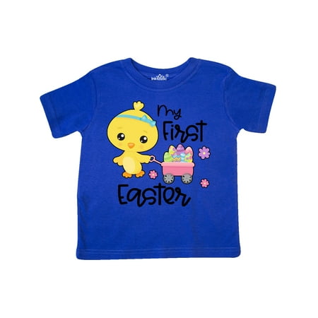 

Inktastic My 1st Easter with Baby Chick and Eggs in Wagon Gift Toddler Boy or Toddler Girl T-Shirt