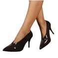thumbnail image 4 of Hinvhai Heel Pumps for Women Pointed Toe Wedding Dress Shoes High Heels Slip on Prom Shoes Coffee 6(37), 4 of 4