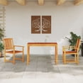 thumbnail image 3 of Garden Dining Set 3 pcs Brown Solid Acacia wood, 3 of 6