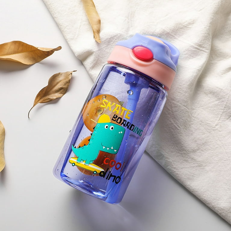 Kids Water Bottle With Straw, Leak Proof Toddler Drinking Water Bottle  Bpa-free Spout Lid For Boys Girls