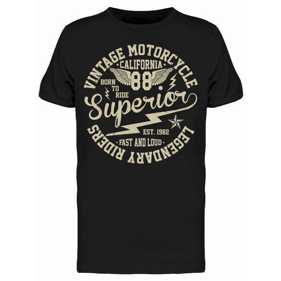 Vintage Motorcycle, Typography Tee Men's -Image by Shutterstock