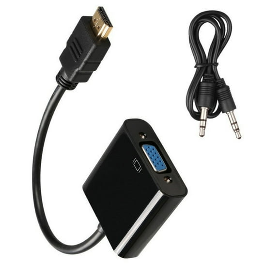 Portable HDMIs to VGA Adapter 1080P for Clearly Video Audios Syncing Converter
