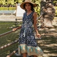 thumbnail image 4 of Summer Dresses for Women Maxi Dress V-Neck Floral Dress Casual Dress, 4 of 6