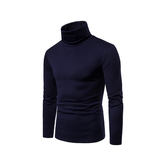 Camisa térmica de algodón Sonducket con cuello alto para hombre Azul oscuro S