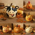 thumbnail image 2 of Bewildely Bonita decoración de calabaza de cerdo, estatuas de otoño, estatua de calabaza de granja para Halloween, Acción de Gracias y Pascua. Kits de decoración para fiestas oveja, 2 of 6