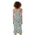 thumbnail image 2 of Happy Corgi Pattern Print Slim Fit Midi Cami Dress, Dog Pet Lover Fashion Summer Maxi Sexy Casual Dress For Women, 2 of 4