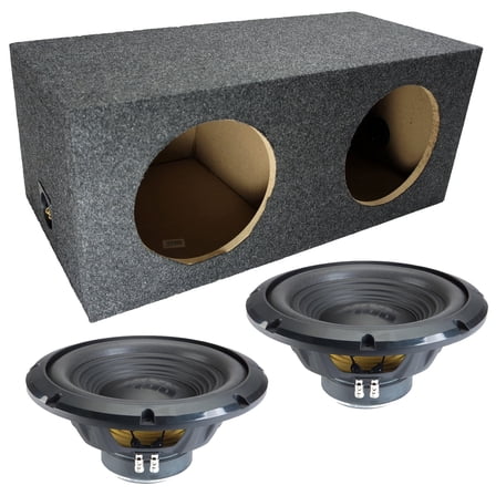 Alpine Rearfire Sealed Dual 12" W12S4 Loaded Subwoofer Sub Box Enclosure 500W RMS 4 Ohm