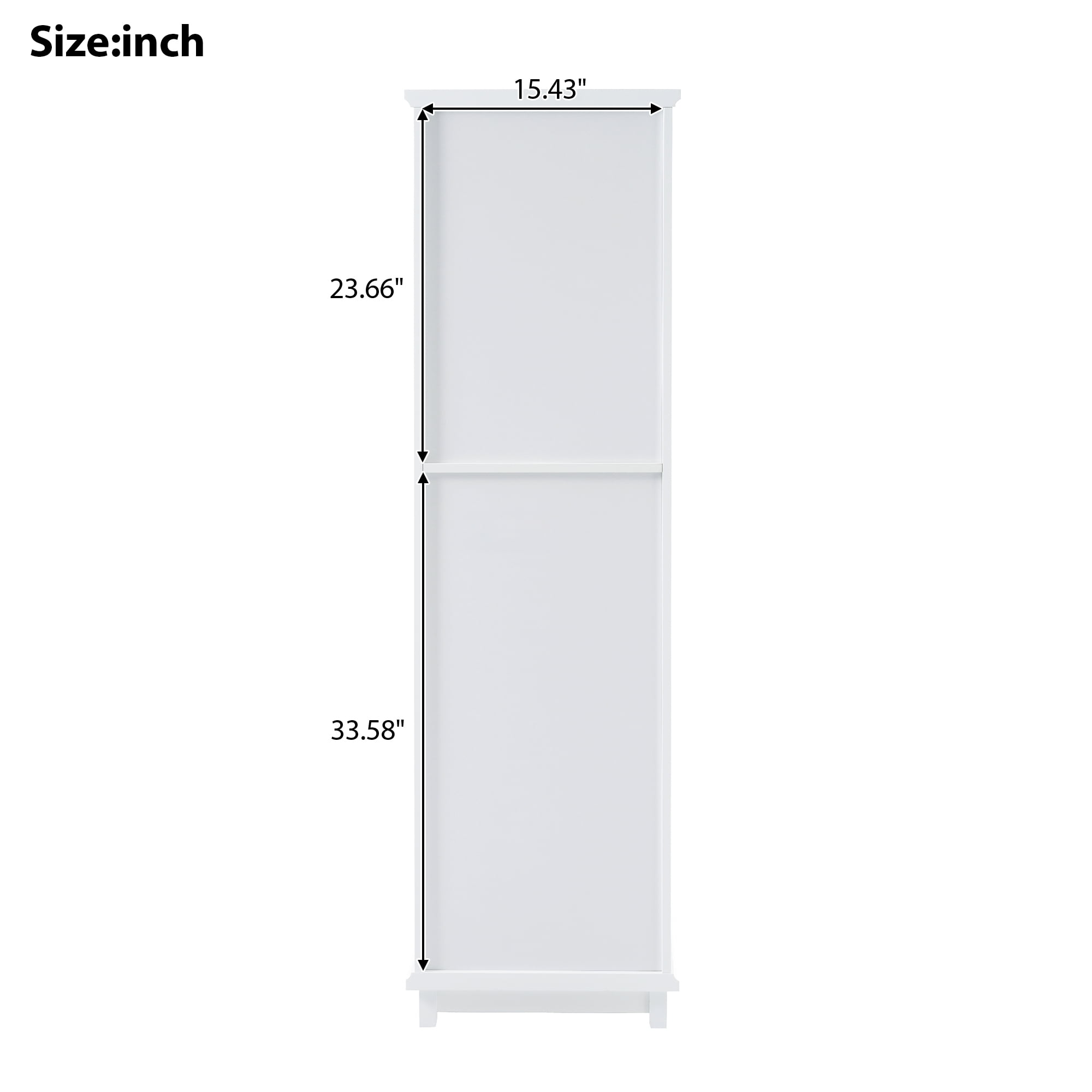 62"Tall Bathroom Storage Cabinet, Linen Closet with Glass Door,2 Drawers, Adjustable Shelves, Freestanding Wood Pantry Cabinet for Living Room,Kitchen