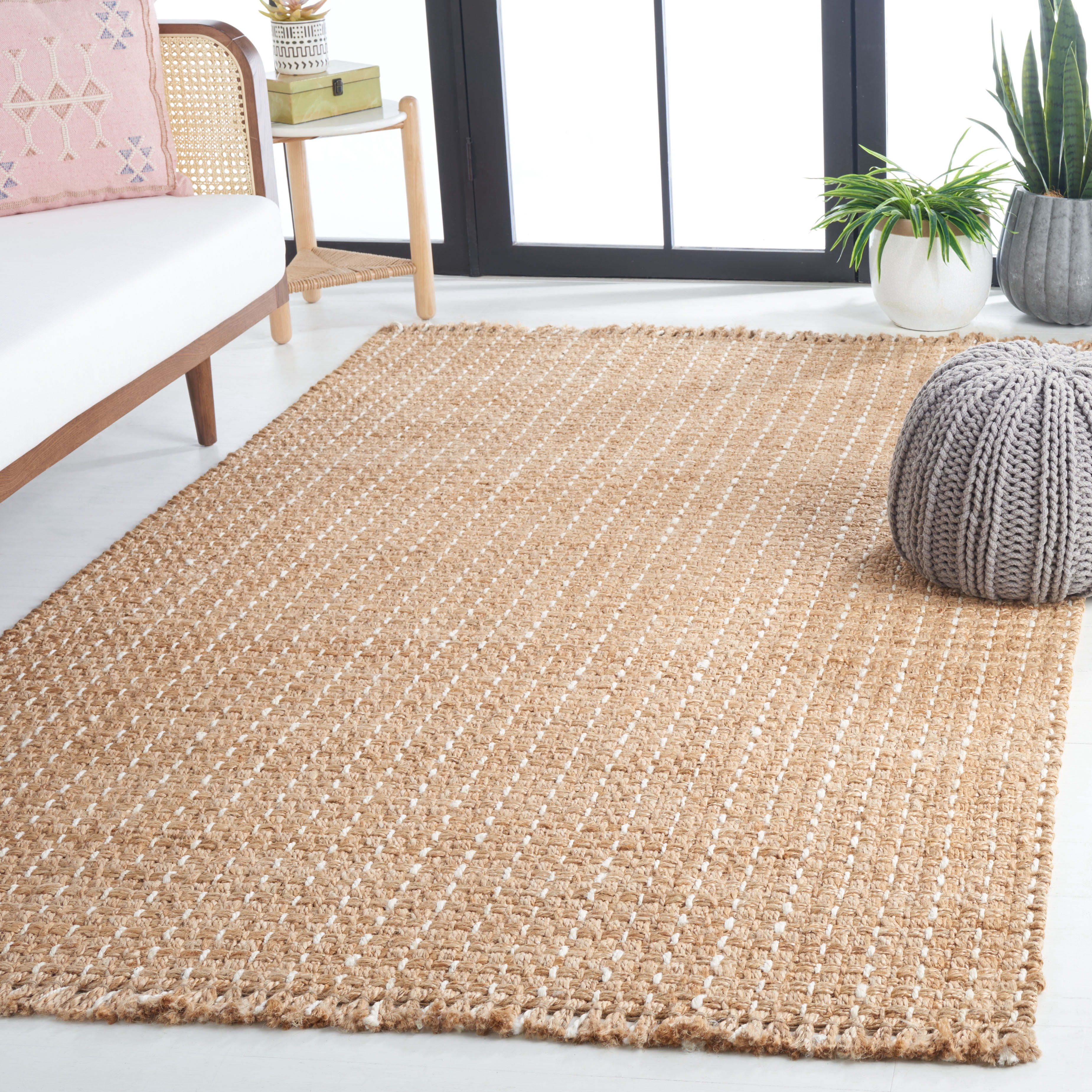 SAFAVIEH Natural Fiber Ilarion Solid Area Rug, Natural/Bleach, 4' x 6'