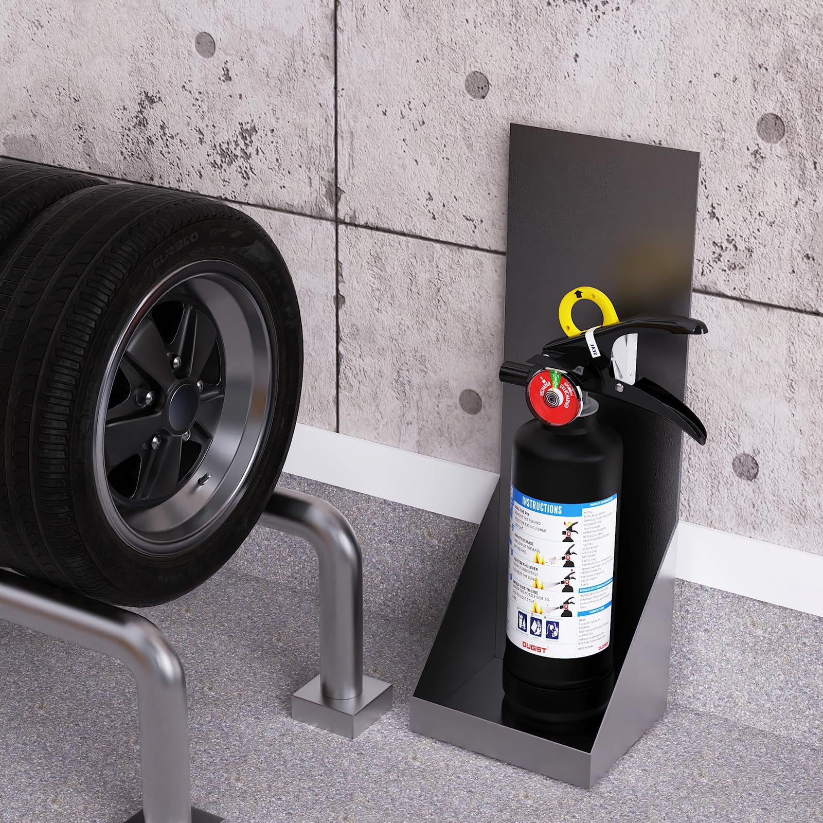OUGIST ABC Fire Extinguisher with Wall Mounting Bracket, 2.5 lb 1‑A:10‑B:C Rated with Quick‑release Handle for Home Kitchen Vehicle Safety