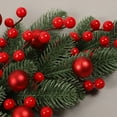 thumbnail image 5 of 1 Pack Christmas Swags with Light,23.6" Prelit Artificial Teardrop Christmas Wreaths with Red Berries,Pine Needles for Front Door,Lintel Mantel,Home Festival Decor, 5 of 8