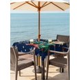 thumbnail image 2 of Outdoor Tablecloth with Umbrella Hole and Zipper, Christmas Trees Winter Square Table Cloth 60x60 Inch Waterproof Tablecloth, Xmas Green Gnomes Snowflake Picnic Table Cover for Patio Camping, 2 of 7