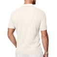thumbnail image 5 of Men’s Loose Fit Knit Jacquard Polo Shirt with Button Front Short Sleeves and Classic Collar for Everyday Business Casual Style, 5 of 5
