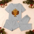 thumbnail image 4 of Levmjia Womens 3 Piece Pajama Set Short Sleeve Top With Pants and Shorts Thanksgiving Soft Sleepwear Casual Home Comfort Relaxing Nightwear Daily Wear, 4 of 8