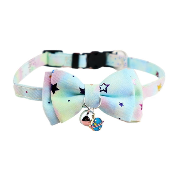 Cat Collar Gradient Decorative with Bells Breakaway Bowknot Small Dog Cat Regular Collar for Kitten Kitty Cat