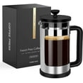 thumbnail image 1 of French Press Coffee Maker 34 Oz, Large Coffee Press, French Coffee Press Cafetera with 3 Filterations, Heat Resistant Thickness Borosilicate Glass, Coffee Brewer, Perfect Gifts for Coffee Lovers, 1 of 5