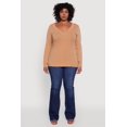 thumbnail image 3 of Womens Plus Size Long Sleeve V-Neck Basic Tee, 3 of 5