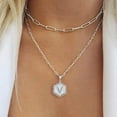 thumbnail image 2 of Kcodviy 26 Collier Hexagone initial Bijoux pour Femmes pour Femmes Colliers pour Colliers Courts pour Femmes A Z 26 Colliers Superposables pour Femmes Alphabet initial Colliers Argentés pour Femmes, 2 of 4