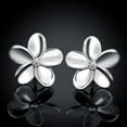 thumbnail image 5 of OUEPLLOZ Clearance Flower Stud Earrings 925 Sterling Silver Plumeria Earrings Womens Cute Cherry Blossom Stud Christmas Birthday Jewelry(Silver,One Size), 5 of 6
