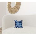 thumbnail image 2 of HomeRoots 410423 12 x 4 x 12 in. Blue & White Zippered Geometric Throw Indoor & Outdoor Pillow, 2 of 3