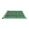 thumbnail image 2 of Ahgly Company Machine Washable Indoor Square Abstract Turquoise Blue Modern Area Rugs, 3' Square, 2 of 4