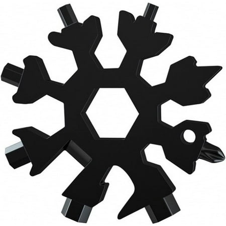 18 in 1 Snowflake Multitool 2 Pack Christmas Men Dad Gifts Cool Gadgets Hand Multi Tool Outdoors Camping Portable Bottle Opener Flat Screwdriver Kit Wrench (Black) 2.51*2.51*0.31inch