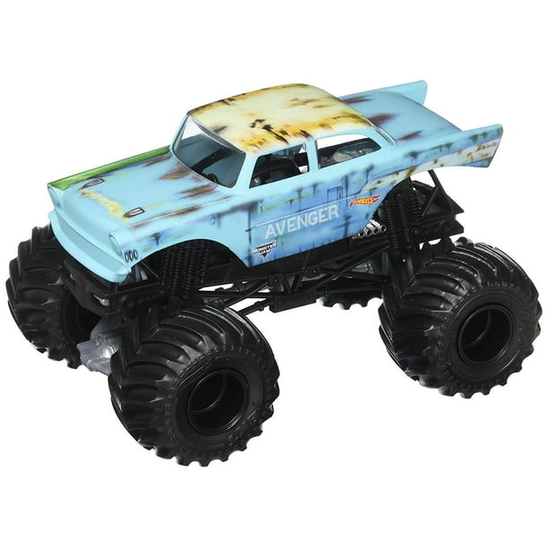 Hot Wheels 2018 Monster Jam 124 Avenger Junkyard Blue World Finals 17