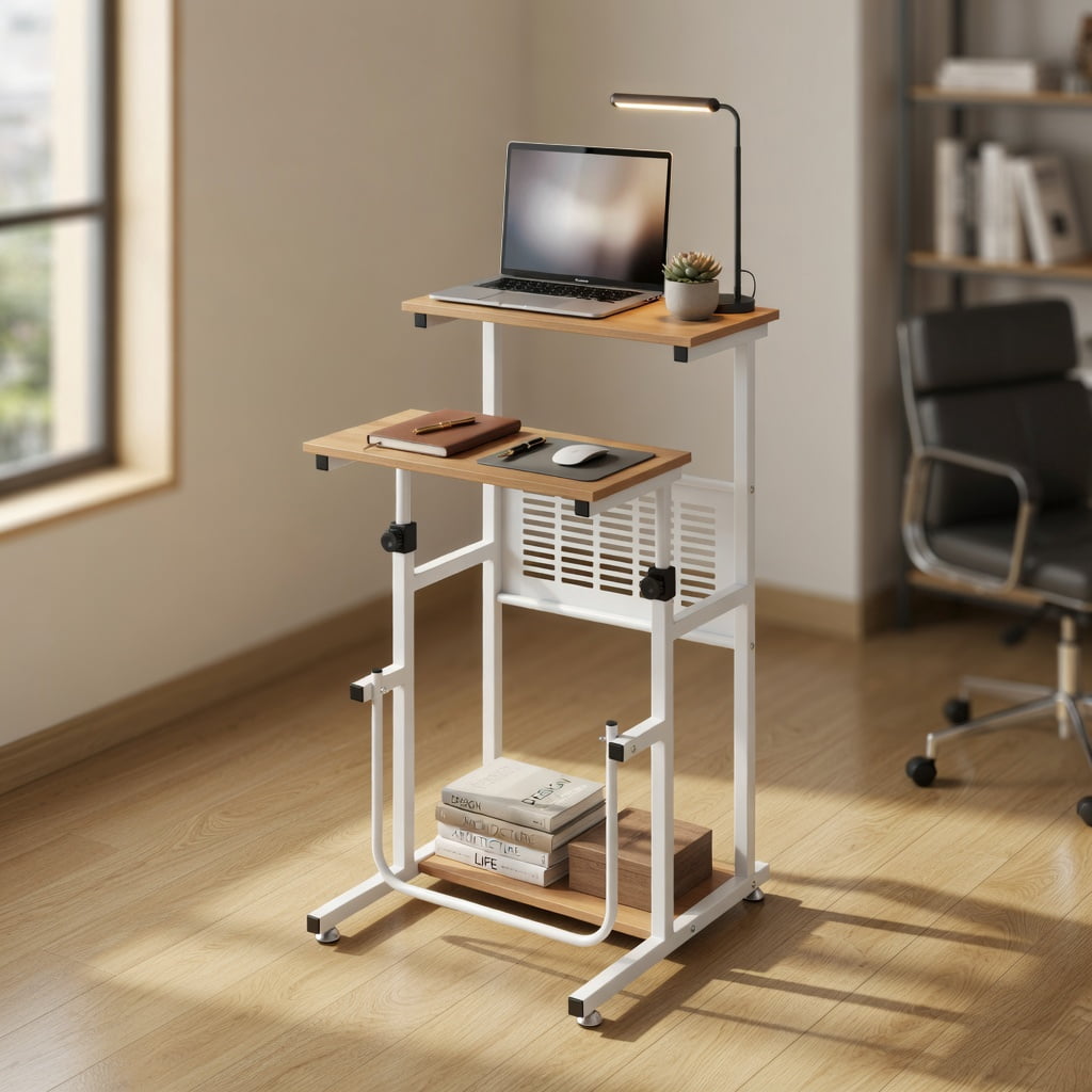 Yardi Yard Standing Desk for Small Space Sit Stand Desk with Height Adjustable Desktop, Office Furniture, Laptop Stand for Home and Office