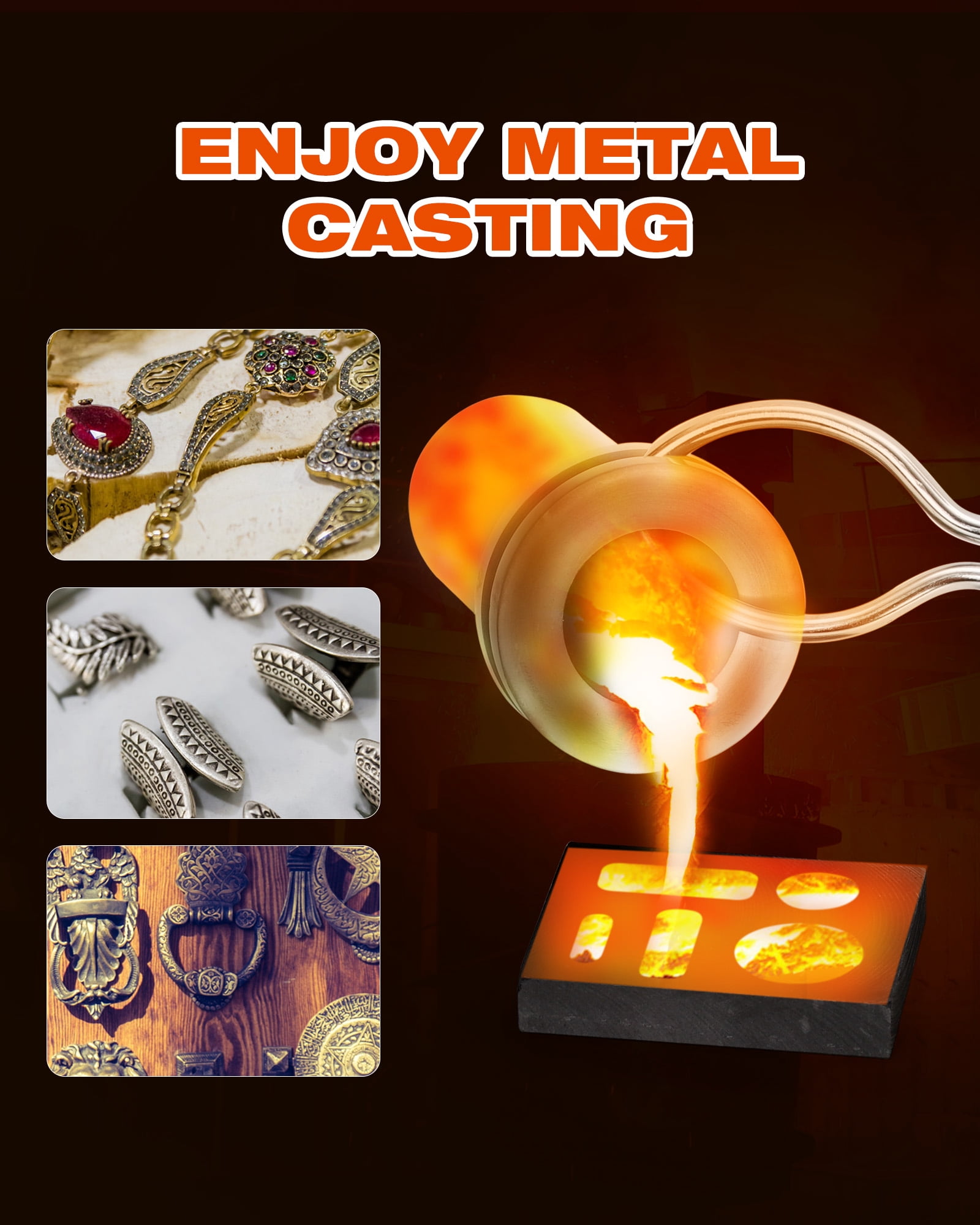 Huisuilinss 3KG Melting Kit TGF3000,1400W 2000F Digital Electric Melting Kit with Graphite Crucible,Smelting Gold Silver Copper Aluminum Metal Recycle Smelting Casting Tool