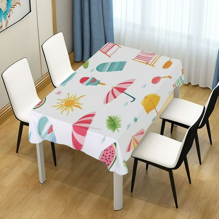 

60x108 Inch Tablecloth Polyester Square Tablecloth for Home Kitchen Dinner Decor Summer Pattern