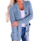 thumbnail image 2 of Suéter de Punto de Larga para Mujer, Otoño 2025, Cárdigan Abierto con Botones, Prenda Exterior Holgada Azul S, 2 of 8
