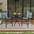 thumbnail image 4 of Costway Outdoor Counter Stools Set of 2 with Footrest & Armrests Metal Frame for Backyard Blue, 4 of 8