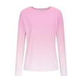 thumbnail image 4 of ClodeEU Long Sleeve T Shirts for Women ,Crew Neck Thermal Shirts ,Ribbed Knit Slim Fit Tee with Print Pink 01,Womens Plus XL, 4 of 8